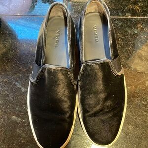 Vince Blair Black Velvet Slip-On Sneakers Size 8.5